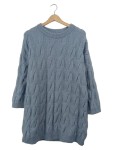 Vorschaubild 1 von Damen Pullover Blau Zopfstrick Rundhals Gr. 38 M Mohair Wolle