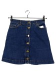 Vorschaubild 1 von Jeansrock Damen Blau Gr. 34 XS A-Linie Midirock Baumwolle Knopfleiste