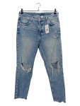 Vorschaubild 1 von Damen Destroyed Jeans Blau Used Look Fransen Gr. 42 W33 L29
