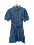 Vorschaubild 1 von Jeanskleid Damen Blau Gr. 40 L Casual Freizeit Midikleid Uni Baumwolle