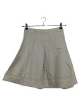 Vorschaubild 1 von A-Linienrock Damen Gr. 34 XS Beige Leinen-Mix Falten Midirock Casual