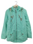 Vorschaubild 1 von Damen Leinen Windjacke Kapuze Türkis Gr. 36 S Freizeit Frühling Sommer