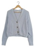 Vorschaubild 1 von Strickjacke Damen Gr. 36 S Blau Cardigan Langarm