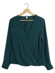 Vorschaubild 1 von Bluse Langarm Grün Raffungen Gr. 38 M Damen