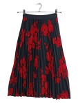 Vorschaubild 2 von Faltenrock Midirock Schwarz Blumenmuster Gr. 36 S
