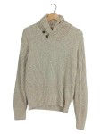 Vorschaubild 1 von Damen Strickpullover Melange Schalkragen Langarm Beige Gr. 46 3XL