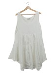 Vorschaubild 1 von Sommerkleid Damen Leinen Midikleid Weiß Falten Casual Gr. 44 XXL