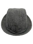 Vorschaubild 1 von Herren Fedora Hut M Grau Fischgrätenmuster Casual Polyester