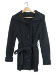 Vorschaubild 1 von Wintermantel Strickmantel Damen Schwarz Gr. 38 M Knopfleiste Langarm