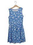 Vorschaubild 1 von Sommerkleid Mädchen Minikleid Baumwolle Blumenmuster Blau Gr. 158