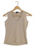 Vorschaubild 1 von Top Damen Ärmellos Basic Baumwolle Beige Gr. 36 S Minimalistisch