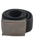 Vorschaubild 1 von Herren Gürtel Stoff Metall Schnalle Schwarz 105 cm Freizeit Casual