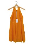 Vorschaubild 1 von Cocktailkleid Damen Neckholder Gelb Gr. 38 M Falten Cut-Out Partykleid