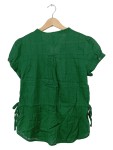 Vorschaubild 2 von Bluse Damen Kurzarm Knopfleiste Baumwolle Grün Gr. 40 L Casual