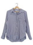 Vorschaubild 1 von Damen Bluse Langarm Gestreift Blau Baumwolle Gr. 36 S Freizeit