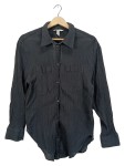 Vorschaubild 1 von Hemdbluse Damen Grau Langarm Baumwolle Gr. 36 S Casual Freizeit
