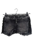 Vorschaubild 1 von Jeans Shorts Damen WK133 Fransen Schwarz Baumwolle W28