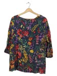 Vorschaubild 2 von Damen Bluse Blumenmuster Floral Schwarz Bunt Gr. 42 Viskose