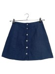 Vorschaubild 1 von A-Linienrock Damen Minirock Blau Knopfleiste Uni Gr. 36 S