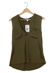 Vorschaubild 1 von Top Damen Ärmellos Oliv Uni Minimalistisch Gr. 36 S Casual Freizeit