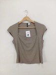 Vorschaubild 1 von T-Shirt Damen Gr. 40 L Beige Rippstrick Casual