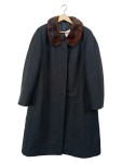 Vorschaubild 1 von Wollmantel Damen Mantel Schwarz Fellbesatz Langarm Gr. 42 XL
