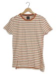 Vorschaubild 1 von T-Shirt Herren Kurzarm Gestreift Baumwolle Weiß Gr. 46 S