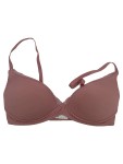 Vorschaubild 1 von Bikini-Oberteil Damen Gr. 40/L Braun Polyester Uni Feminin Ärmellos Träger