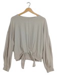 Vorschaubild 1 von Sweatshirt Damen Gr. 40, L Beige Langarm Bindedetail Pullover Casual Top