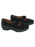 Vorschaubild 1 von Damen Loafer Wildleder Klettverschluss Komfortabel Schwarz Gr. 40