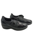Vorschaubild 1 von Loafer Halbschuhe Slipper Damen Schwarz Lack-Optik Gr. 40