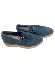 Vorschaubild 1 von Damen Loafer Slipper Blau Leder Gr. 40 Halbschuhe Slipper Quasten