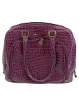 Vorschaubild 1 von Reisetasche Damen Groß Lila Krokodil Optik Kunstleder