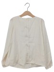 Vorschaubild 2 von Bluse Kinder Weiß Gr. 122 Polyester Uni Feminin Langarm Freizeit Rüschen