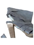 Vorschaubild 3 von Damen Sandaletten Grau Gr. 37 Modisch Absatz 9cm
