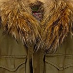 Vorschaubild 5 von Damen Bomberjacke Gr. 40/L Grün Military Vintage Fellbesatz