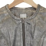 Vorschaubild 5 von Lederjacke Damen Klassisch Elegant Grau Gr. 34 XXS