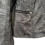 Vorschaubild 7 von Lederjacke Damen Klassisch Elegant Grau Gr. 34 XXS