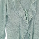 Vorschaubild 6 von Strickjacke Damen 34/XS Grün Casual Rüschen Cardigan