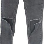 Vorschaubild 5 von Damen Jeans Straight Leg W24/32/XXS Grau Destroyed Fransen
