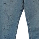 Vorschaubild 7 von Damen Jeans Regular Fit W25/34 Blau mit Gesichter Muster