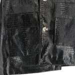 Vorschaubild 5 von Klassischer Mantel Damen 34;XS Schwarz Kroko-Optik Vintage