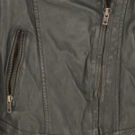 Vorschaubild 5 von Damen Lederjacke Gr. 34/XS Grau Vintage Bikerjacke