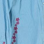 Vorschaubild 6 von VA MILANO Trachtenhemd Herren 50/L Blau Kariert Stickerei Baumwolle