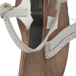 Vorschaubild 5 von Damen Sandalen Gr. 36 Weiß Elegant Strass Schnallen Leder