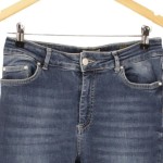 Vorschaubild 4 von Damen Jeans Slim Fit W32/L28 Blau Cut-Outs Fransen
