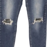 Vorschaubild 6 von Damen Jeans Slim Fit W32/L28 Blau Cut-Outs Fransen