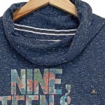 Vorschaubild 5 von Kinder T-Shirt Blau 152/158 Streetwear Vintage Schriftzug Rollkragen