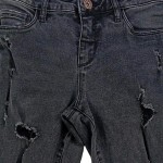 Vorschaubild 5 von Destroyed Jeans Damen W25/L30 Grau Casual Ripped Denim Hose