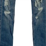 Vorschaubild 7 von Damen Jeans Straight Leg W24/L30 Blau Distressed Casual